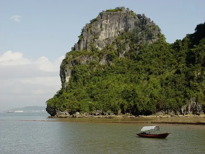 Limestone island in Ha Long Bay, Vietnam